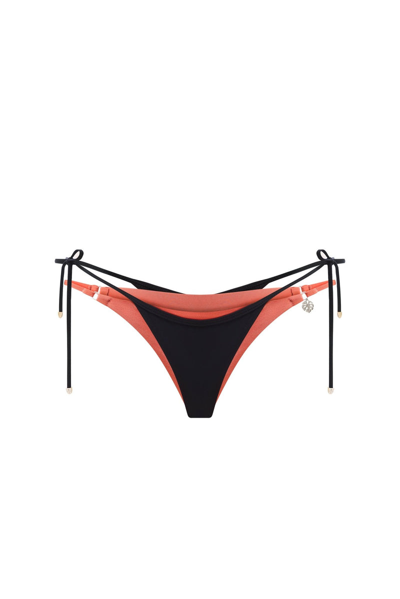 DOUBLE LAYER TERRACOTTA | BLACK BIKINI BOTTOM