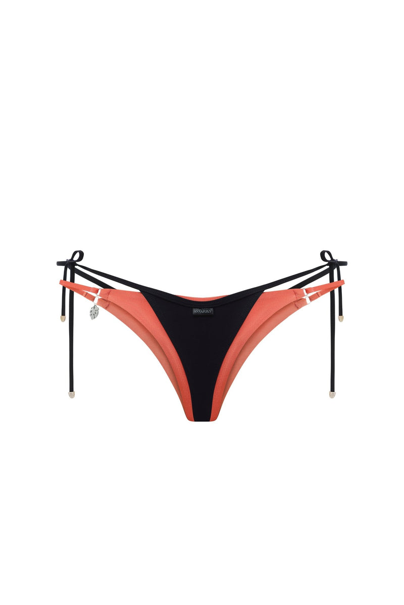 DOUBLE LAYER TERRACOTTA | BLACK BIKINI BOTTOM