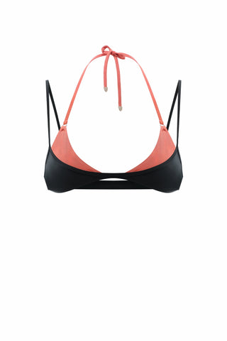 DOUBLE LAYER TERRACOTTA | BLACK BIKINI TOP - Women's Bikini top | ANNAFOXY