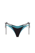 DOUBLE LAYER TEAL | BLACK BIKINI BOTTOM