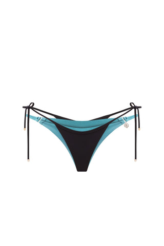 DOUBLE LAYER TEAL | BLACK BIKINI BOTTOM - Women's Bikini bottom | ANNAFOXY