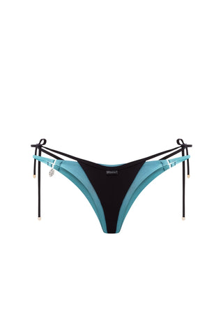 DOUBLE LAYER TEAL | BLACK BIKINI BOTTOM - Women's Bikini bottom | ANNAFOXY