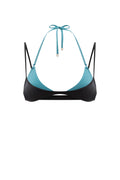DOUBLE LAYER TEAL | BLACK BIKINI TOP