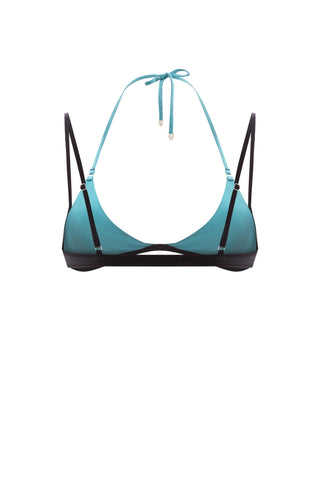 DOUBLE LAYER TEAL | BLACK BIKINI TOP - Women's Bikini top | ANNAFOXY