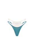DOUBLE LAYER TIE TEAL | OFF-WHITE BIKINI BOTTOM