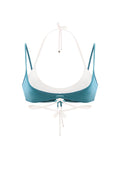 DOUBLE LAYER TIE TEAL | OFF-WHITE BIKINI TOP