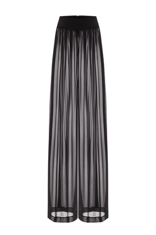 NYX NOIR GATHERED SILK TROUSERS