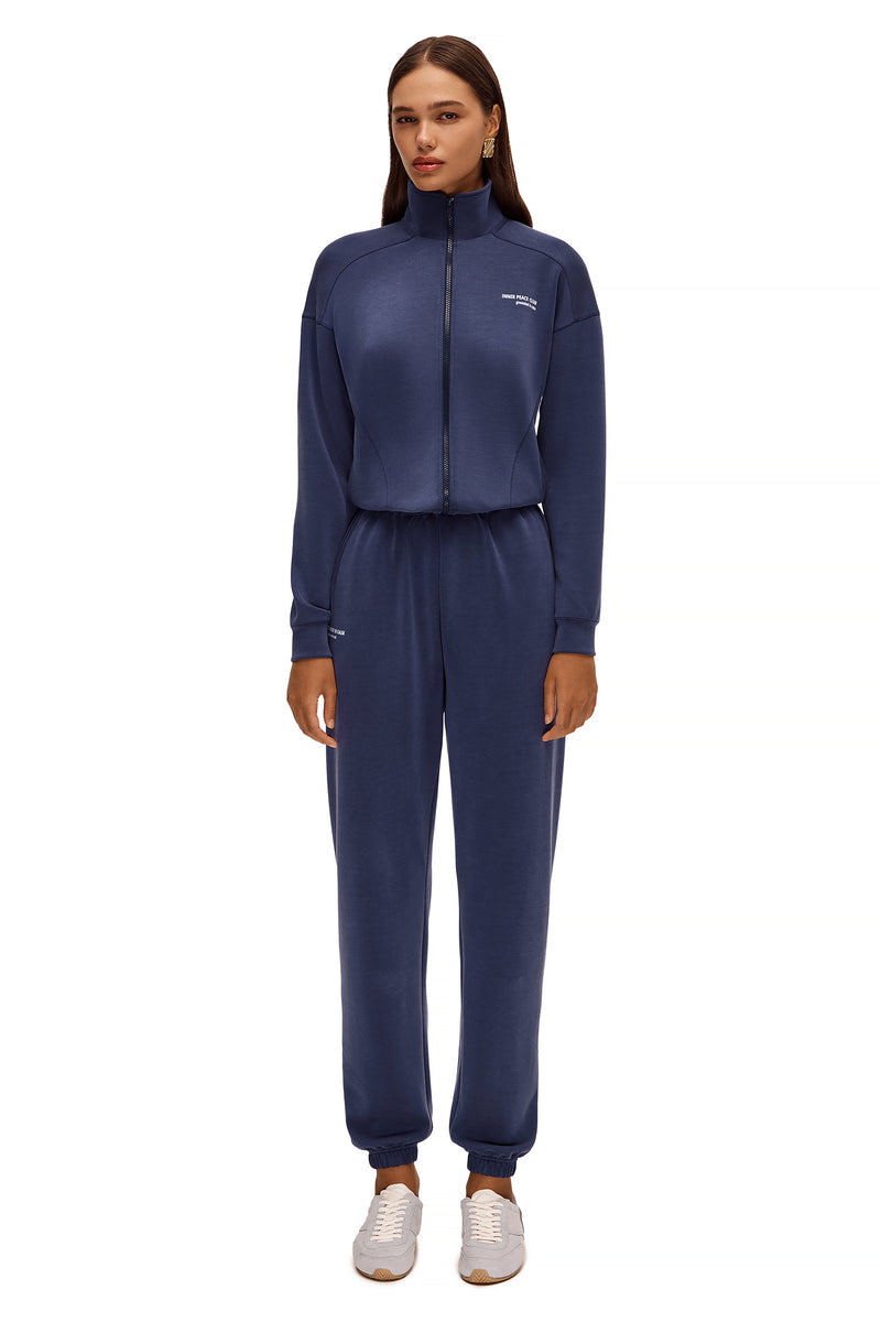 CALME NAVY BLUE FULL-ZIP