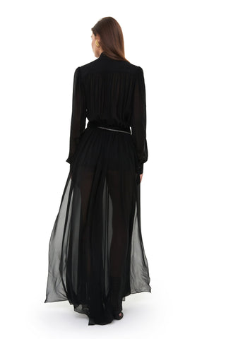 NYX NOIR SILK MAXI DRESS - Women's Dress | ANNAFOXY