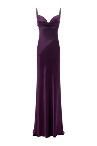 MAXI-SEIDENKLEID EVE PLUM