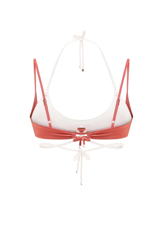 DOUBLE LAYER TIE TERRACOTTA | OFF-WHITE BIKINI TOP - Women's Bikini top | ANNAFOXY