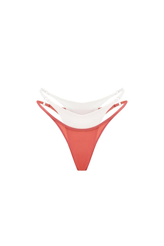 DOUBLE LAYER TIE TERRACOTTA | OFF-WHITE BIKINI BOTTOM - Women's Bikini bottom | ANNAFOXY