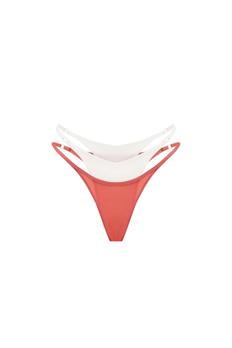DOUBLE LAYER TIE TERRACOTTA | OFF-WHITE BIKINI BOTTOM