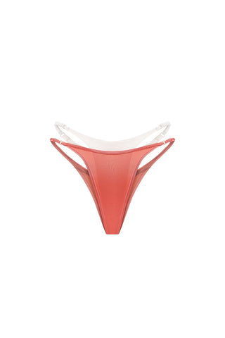DOUBLE LAYER TIE TERRACOTTA | OFF-WHITE BIKINI BOTTOM - Women's Bikini bottom | ANNAFOXY