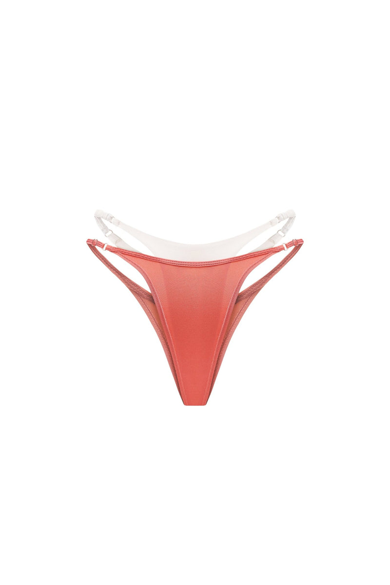 DOUBLE LAYER TIE TERRACOTTA | OFF-WHITE BIKINI BOTTOM