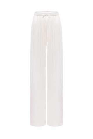 AMELIA BLANC SILK LACE TROUSERS