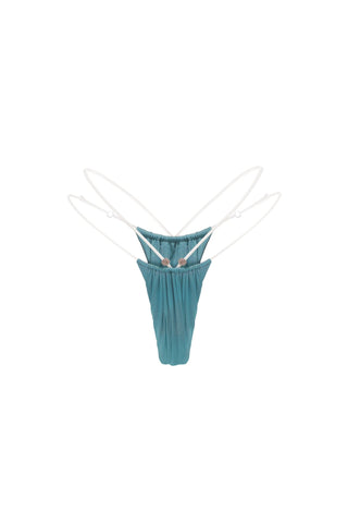 Muse teal micro bikini bottom, low-rise, flat front | ANNAFOXY