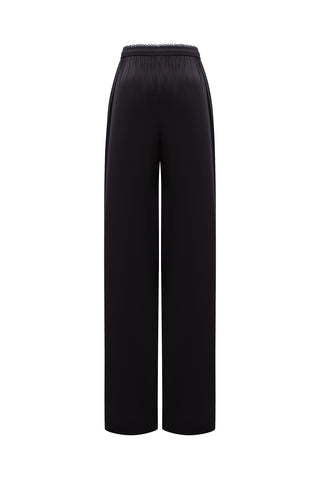 AMELIA NOIR SILK LACE TROUSERS