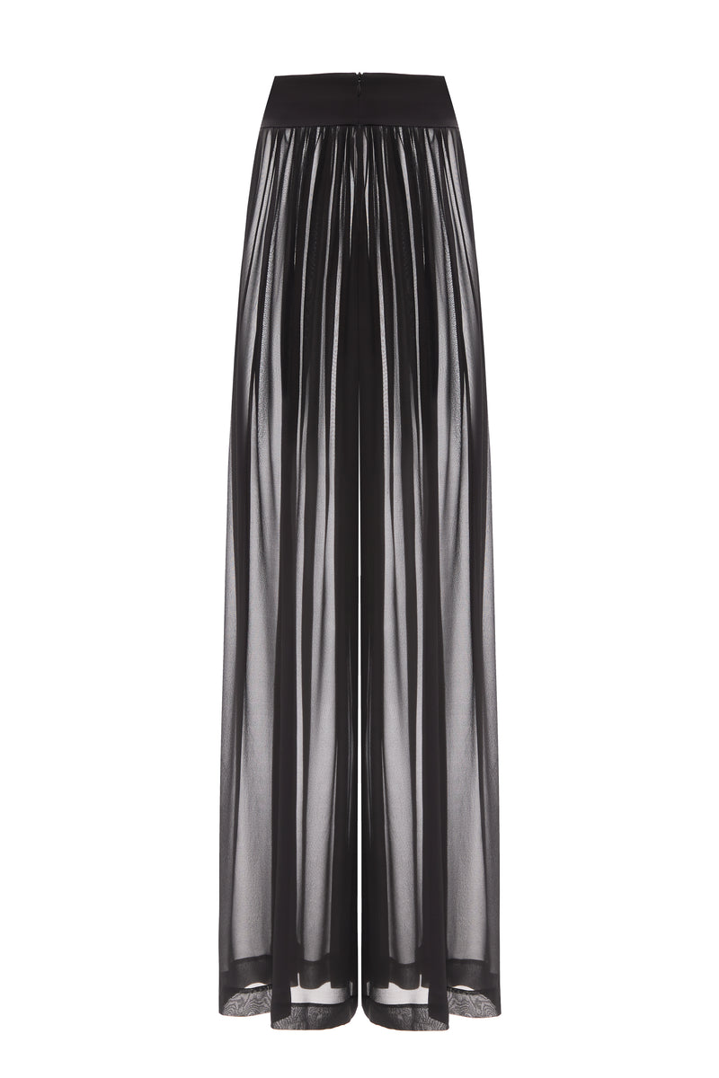 NYX NOIR GATHERED SILK TROUSERS