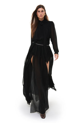 NYX NOIR SILK MAXI DRESS - Women's Dress | ANNAFOXY