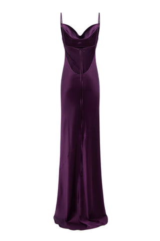 MAXI-SEIDENKLEID EVE PLUM