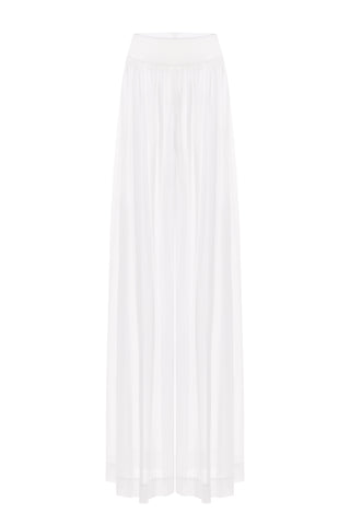 NYX BLANC GATHERED SILK TROUSERS