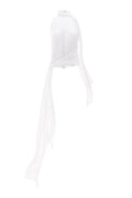 NYX BLANC SLEEVELESS SCARF-TIE SILK BLOUSE
