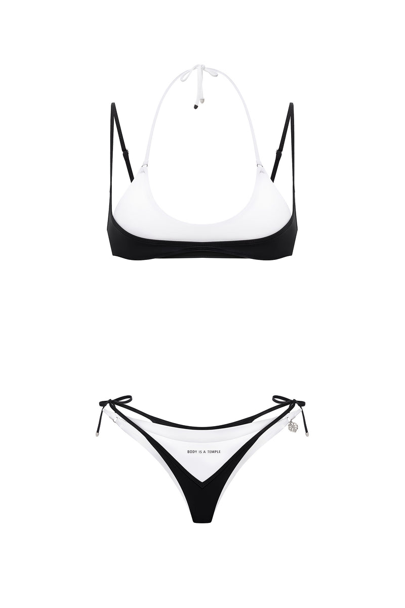 DOUBLE LAYER STRUCTURED SET OFF-WHITE | BLACK