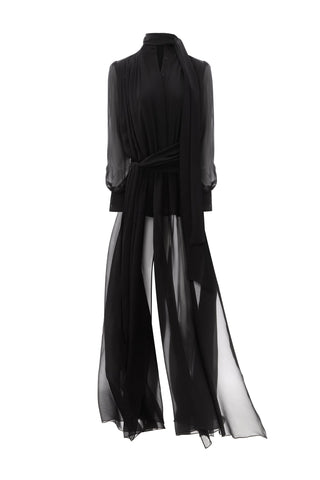 NYX NOIR SILK MAXI DRESS - Women's Dress | ANNAFOXY