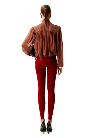 NYX MAUVE ROSE SCARF-TIE SILK BLOUSE - Women's Blouse | ANNAFOXY