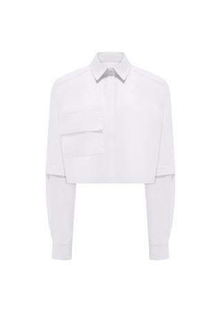 ANNI WHITE CROP SHIRT