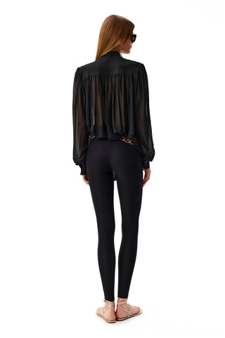 NYX NOIR SCARF-TIE SILK BLOUSE - Women's Blouse | ANNAFOXY