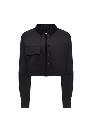 ANNI BLACK CROP SHIRT