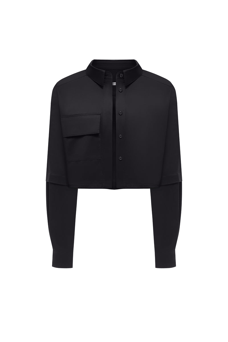 ANNI BLACK CROP SHIRT