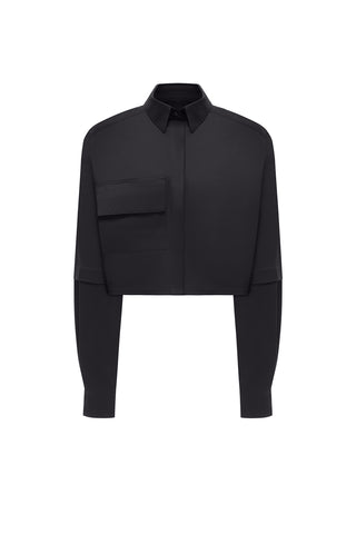 ANNI BLACK CROP SHIRT