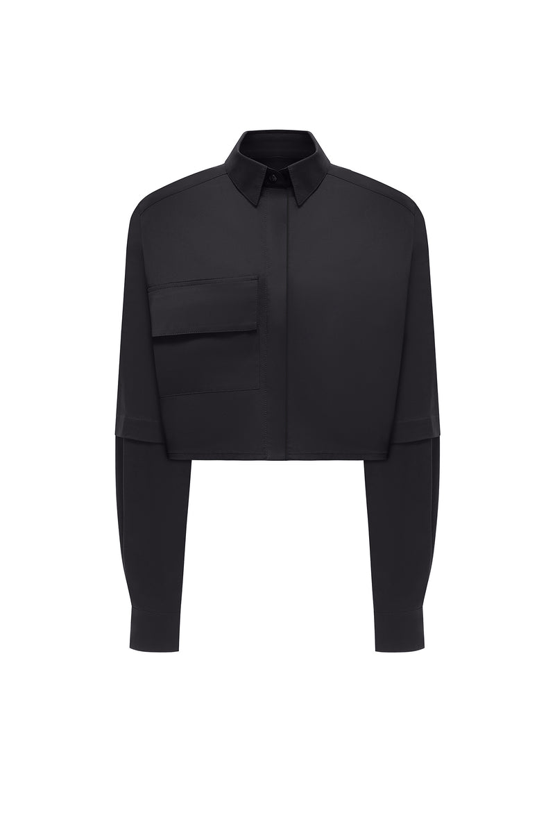ANNI BLACK CROP SHIRT