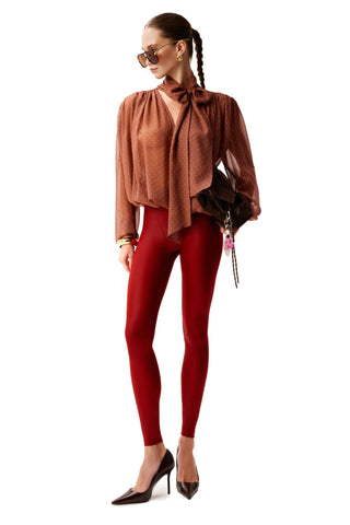 NYX MAUVE ROSE SCARF-TIE SILK BLOUSE - Women's Blouse | ANNAFOXY