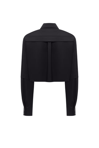 ANNI BLACK CROP SHIRT
