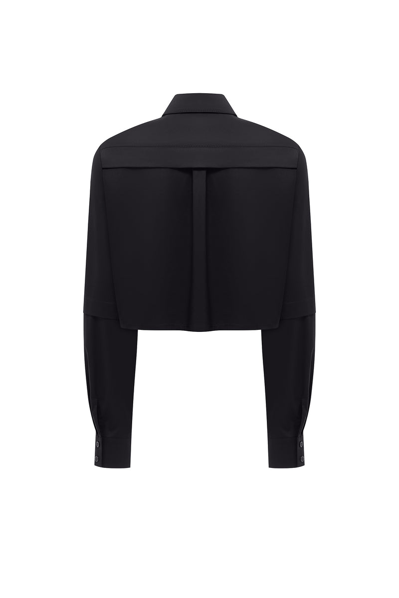 ANNI BLACK CROP SHIRT