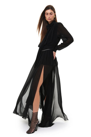 NYX NOIR SILK MAXI DRESS - Women's Dress | ANNAFOXY