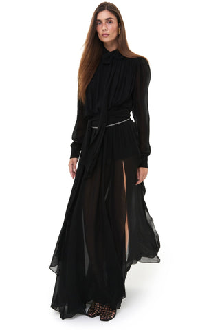 NYX NOIR SILK MAXI DRESS - Women's Dress | ANNAFOXY