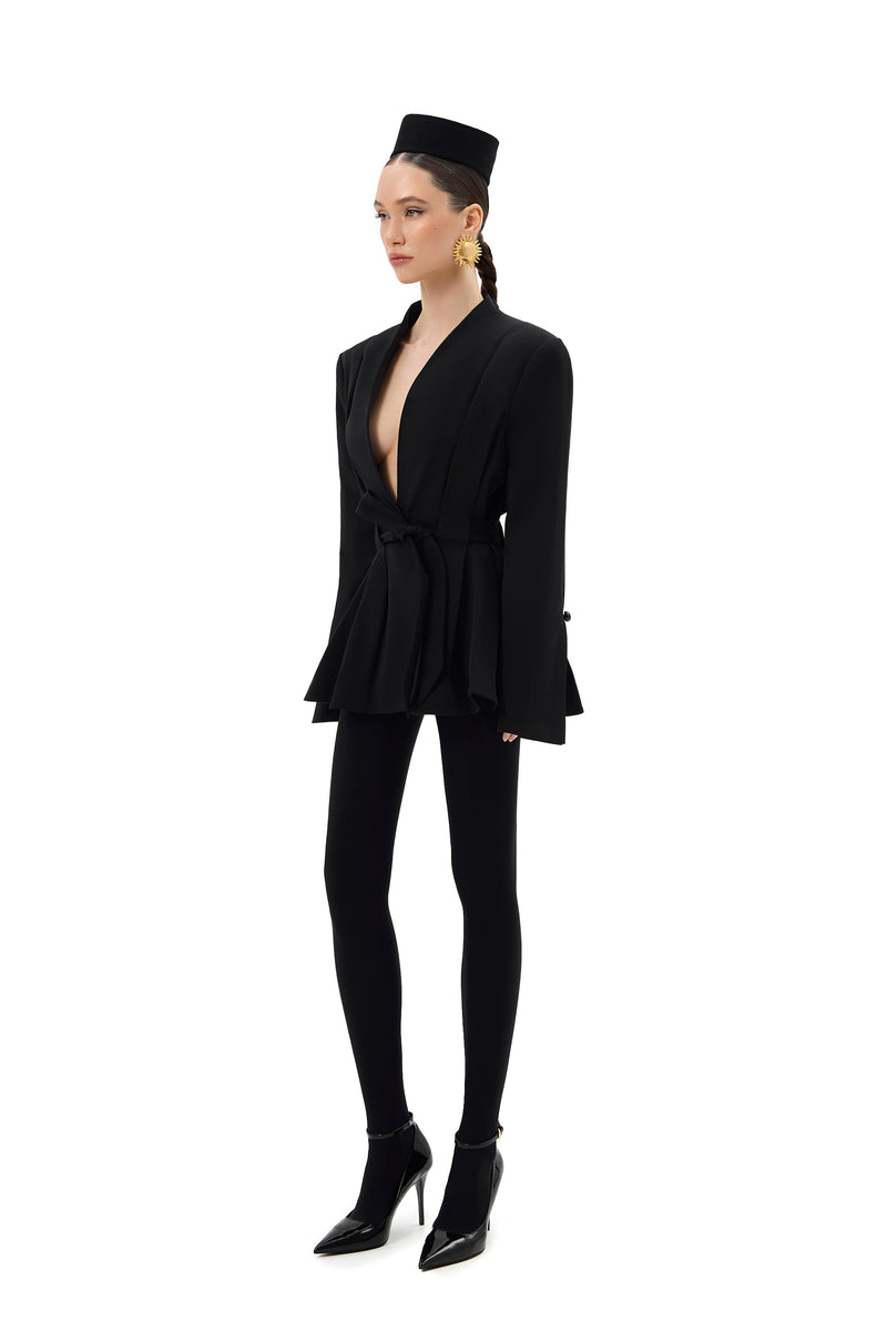 NOIR LONG BELTED BLAZER