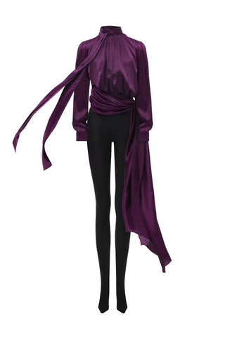 EVE PLUM SILK ONE-PIECE JUMPSUIT