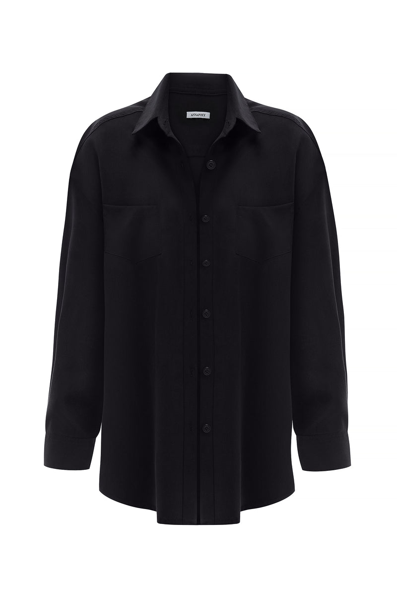 OVERSIZE GRAPHITE BLACK SHIRT