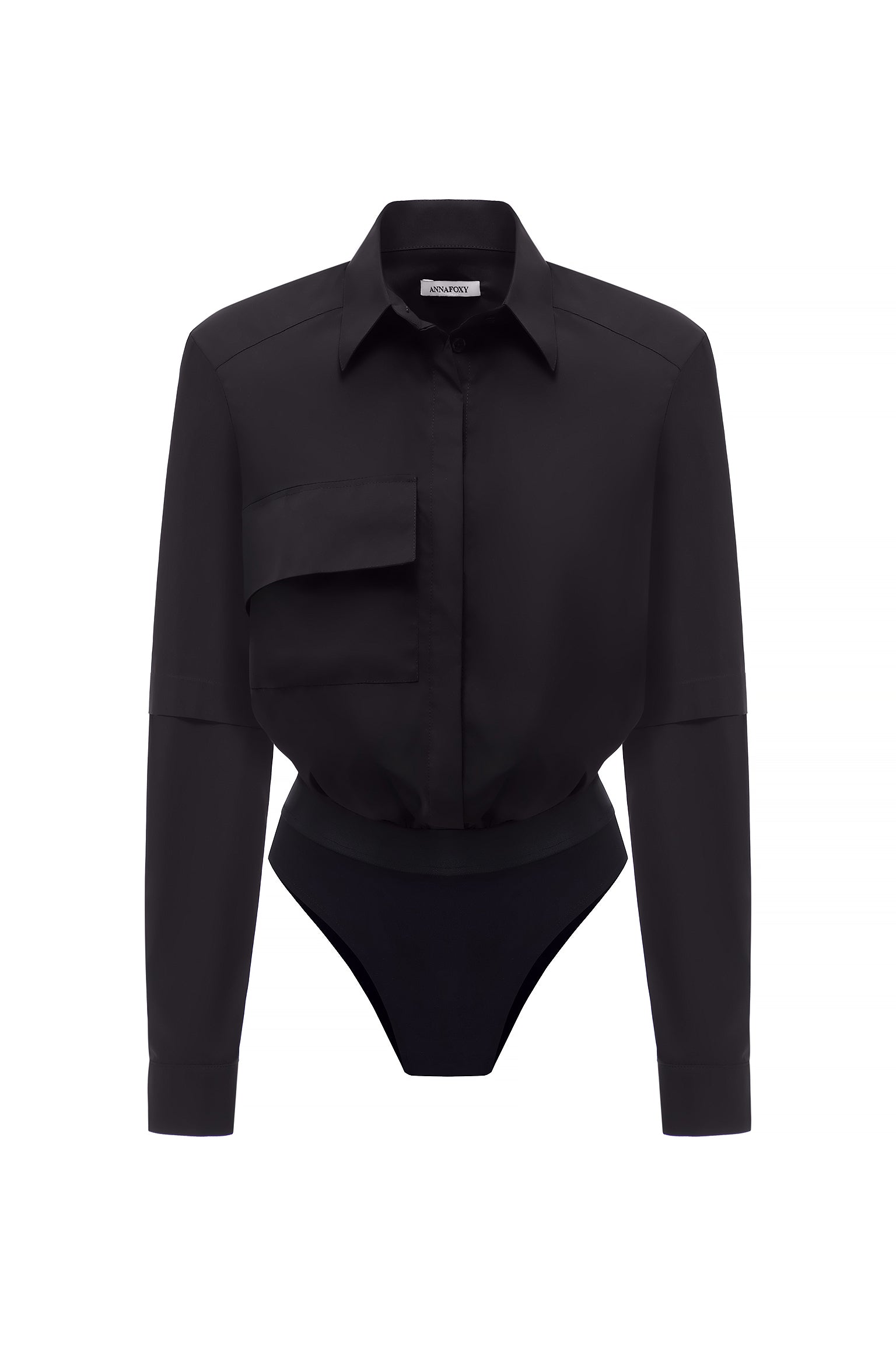 BLACK SHIRT BODYSUIT – ANNAFOXY BLACK SHIRT BODYSUIT – ANNAFOXY