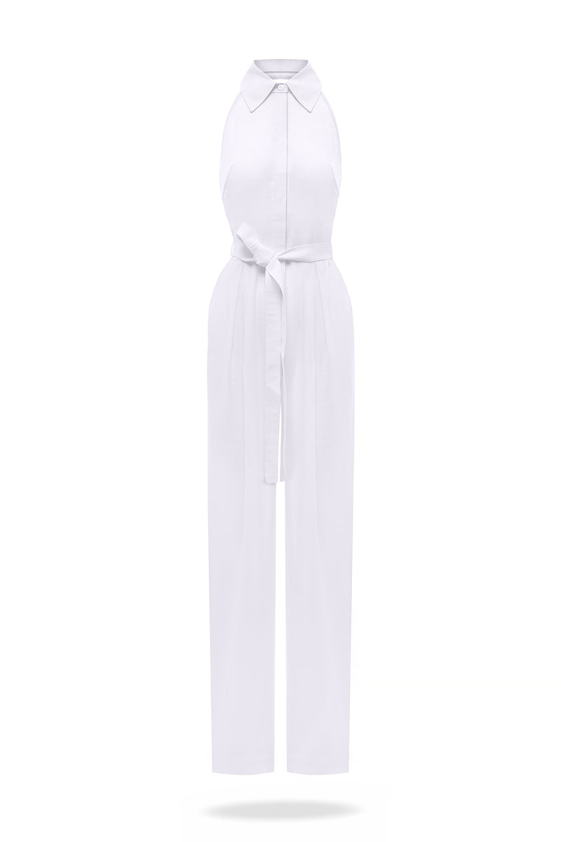 WHITE JUMPSUIT IN LINEN