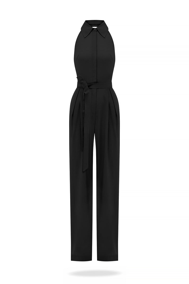 BLACK JUMPSUIT IN LINEN