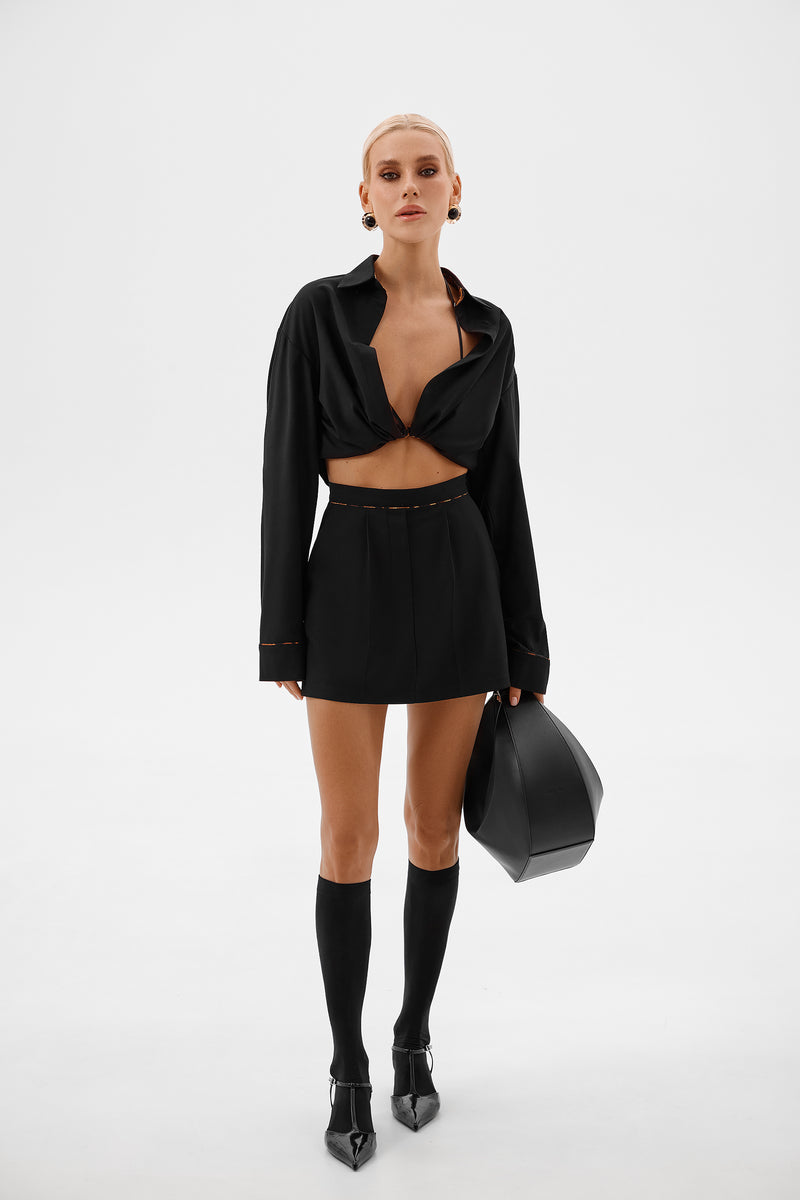 BLACK GELSO SHORTS-SKIRT
