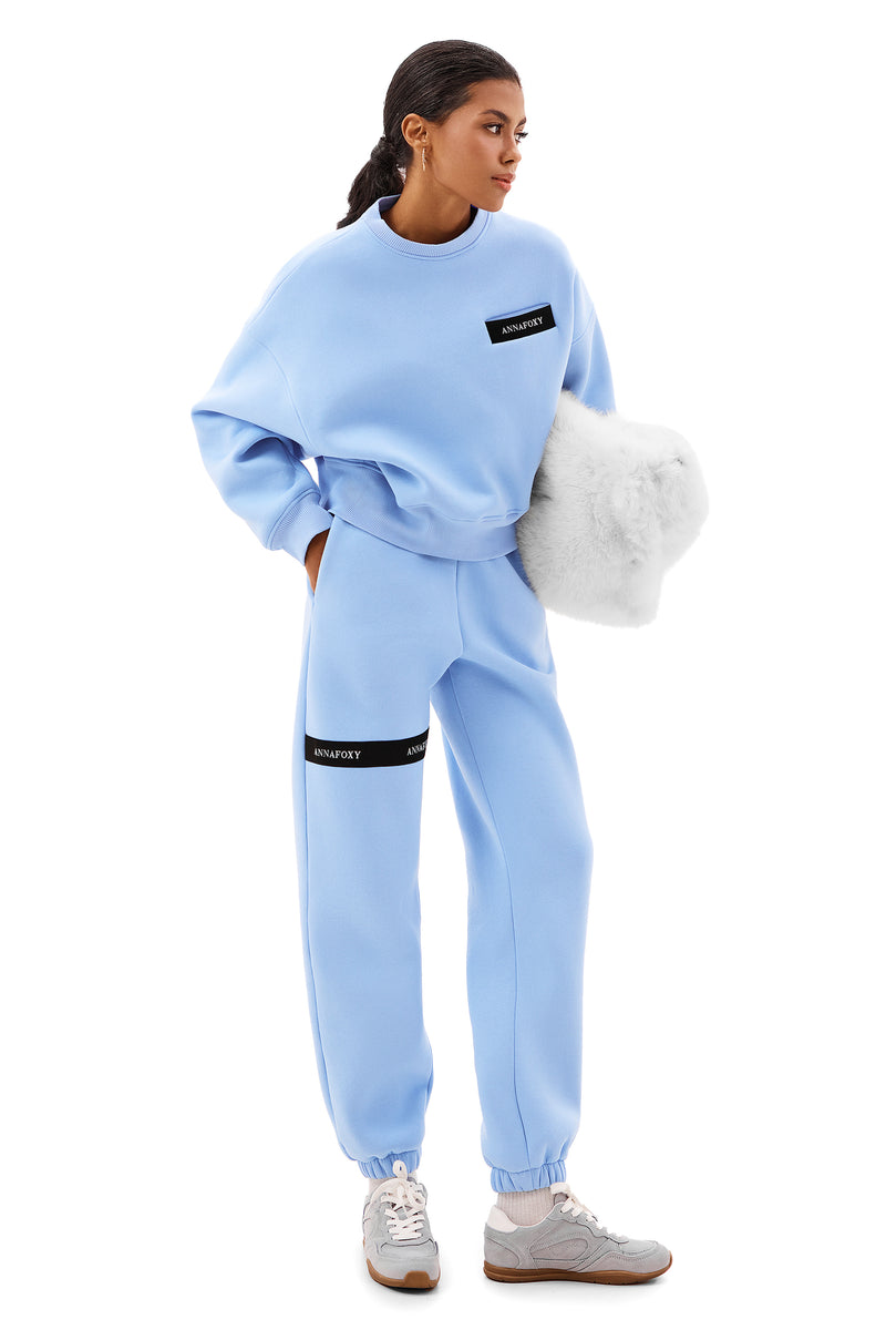 OVERSIZE BLUE CASUAL JOGGERS