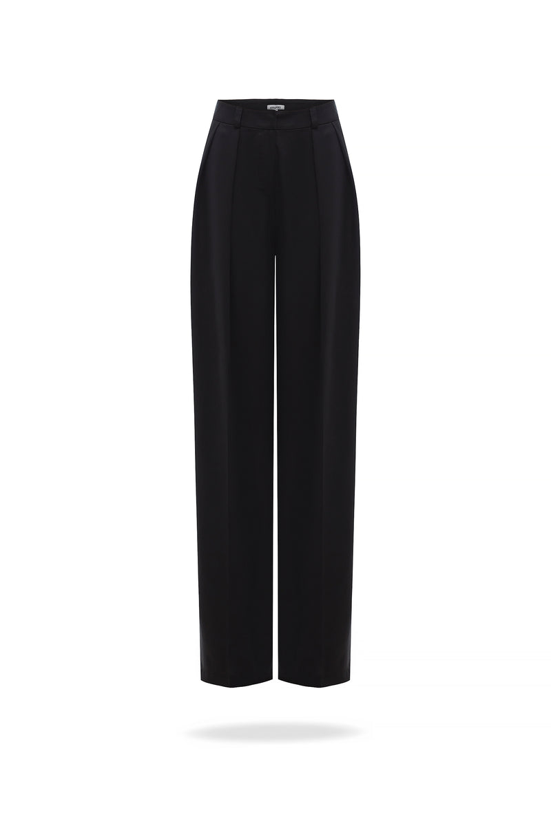 WIDE GRAPHITE BLACK TROUSERS